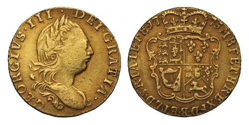 Giorgio iii 1775 mezza - giorgio, guinea