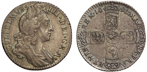 Guglielmo iii 1696 sixpence - guglielmo,